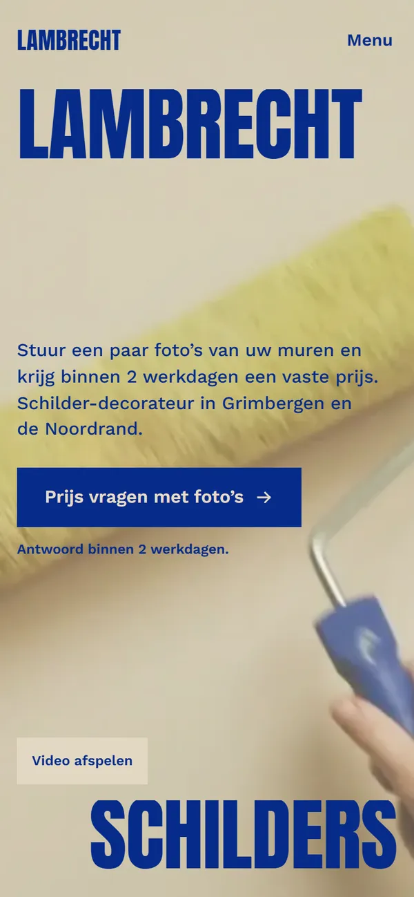 De demosite Lambrecht Schilderwerken op een gsm