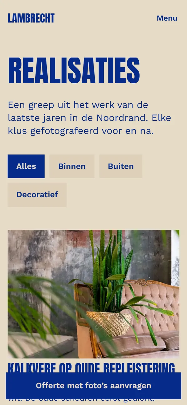 Demosite op een gsm: realisaties met foto's